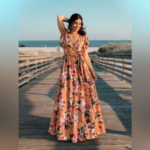 Floral Maternity Wrap Dress